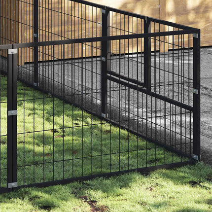 hundeløbegård 12 m² stål sort