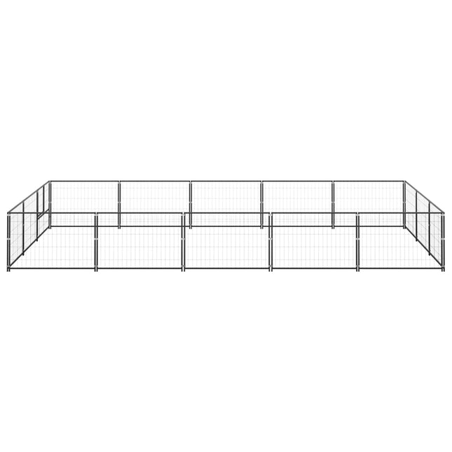 hundeløbegård 15 m² stål sort