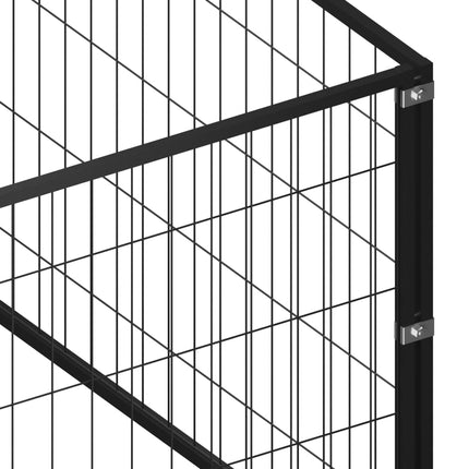 hundeløbegård 15 m² stål sort