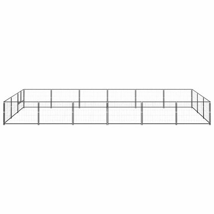 hundeløbegård 18 m² stål sort