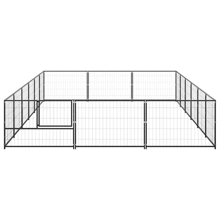 hundeløbegård 18 m² stål sort