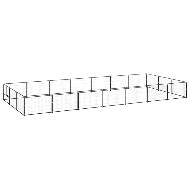 hundeløbegård 21 m² stål sort