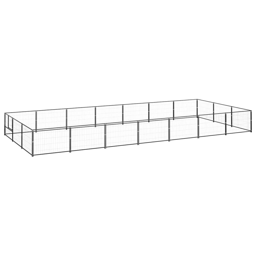 hundeløbegård 21 m² stål sort