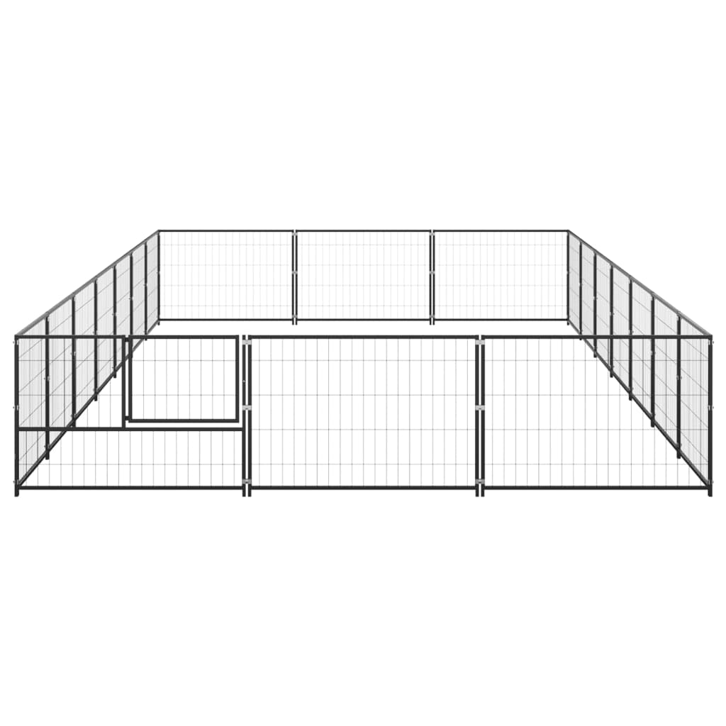 hundeløbegård 21 m² stål sort