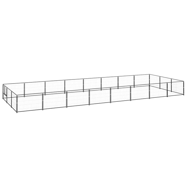 hundeløbegård 24 m² stål sort