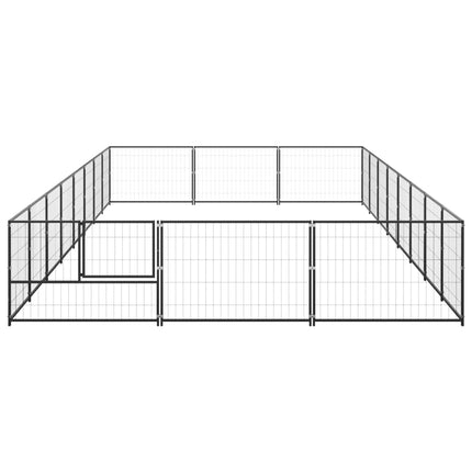 hundeløbegård 24 m² stål sort