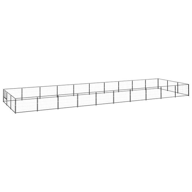 hundeløbegård 30 m² stål sort