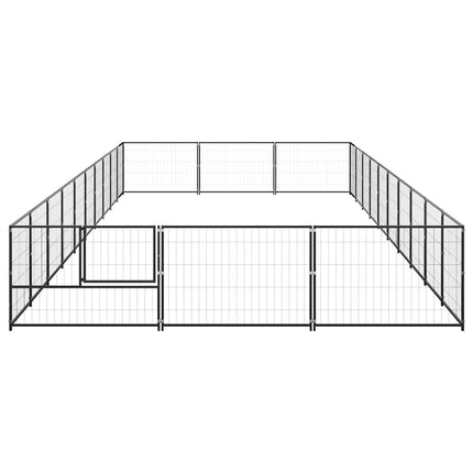 hundeløbegård 30 m² stål sort