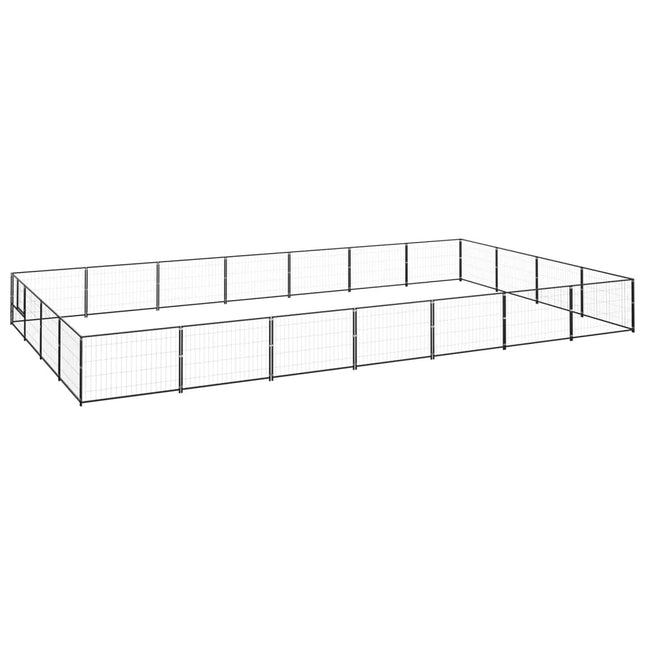 hundeløbegård 28 m² stål sort
