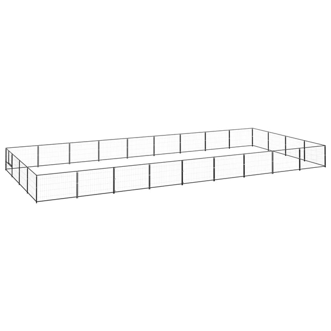 hundeløbegård 36 m² stål sort