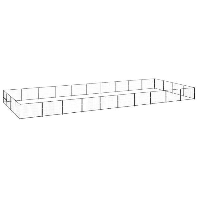 hundeløbegård 40 m² stål sort