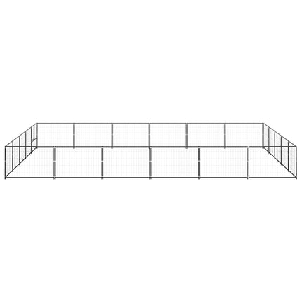 hundeløbegård 30 m² stål sort