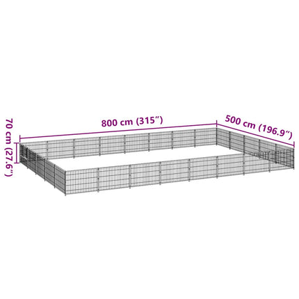 hundeløbegård 40 m² stål sort