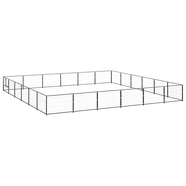 hundeløbegård 36 m² stål sort