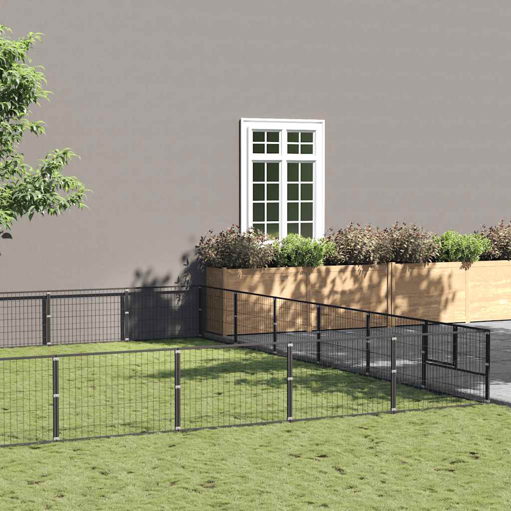 hundeløbegård 42 m² stål sort