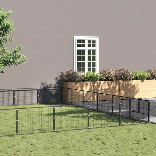 hundeløbegård 54 m² stål sort