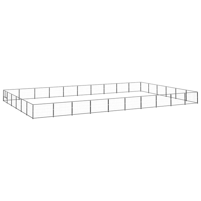 hundeløbegård 60 m² stål sort