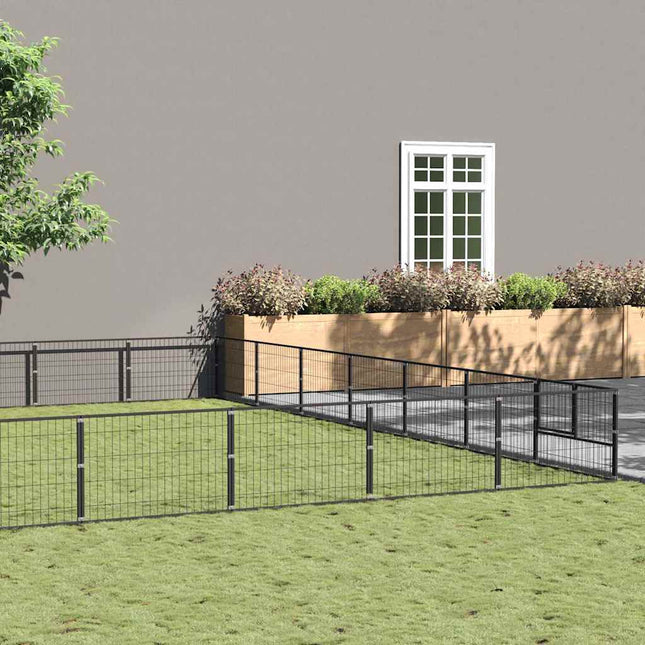 hundeløbegård 63 m² stål sort