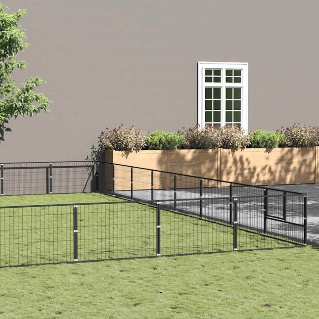hundeløbegård 72 m² stål sort