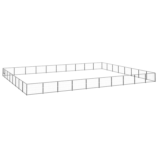 hundeløbegård 80 m² stål sort