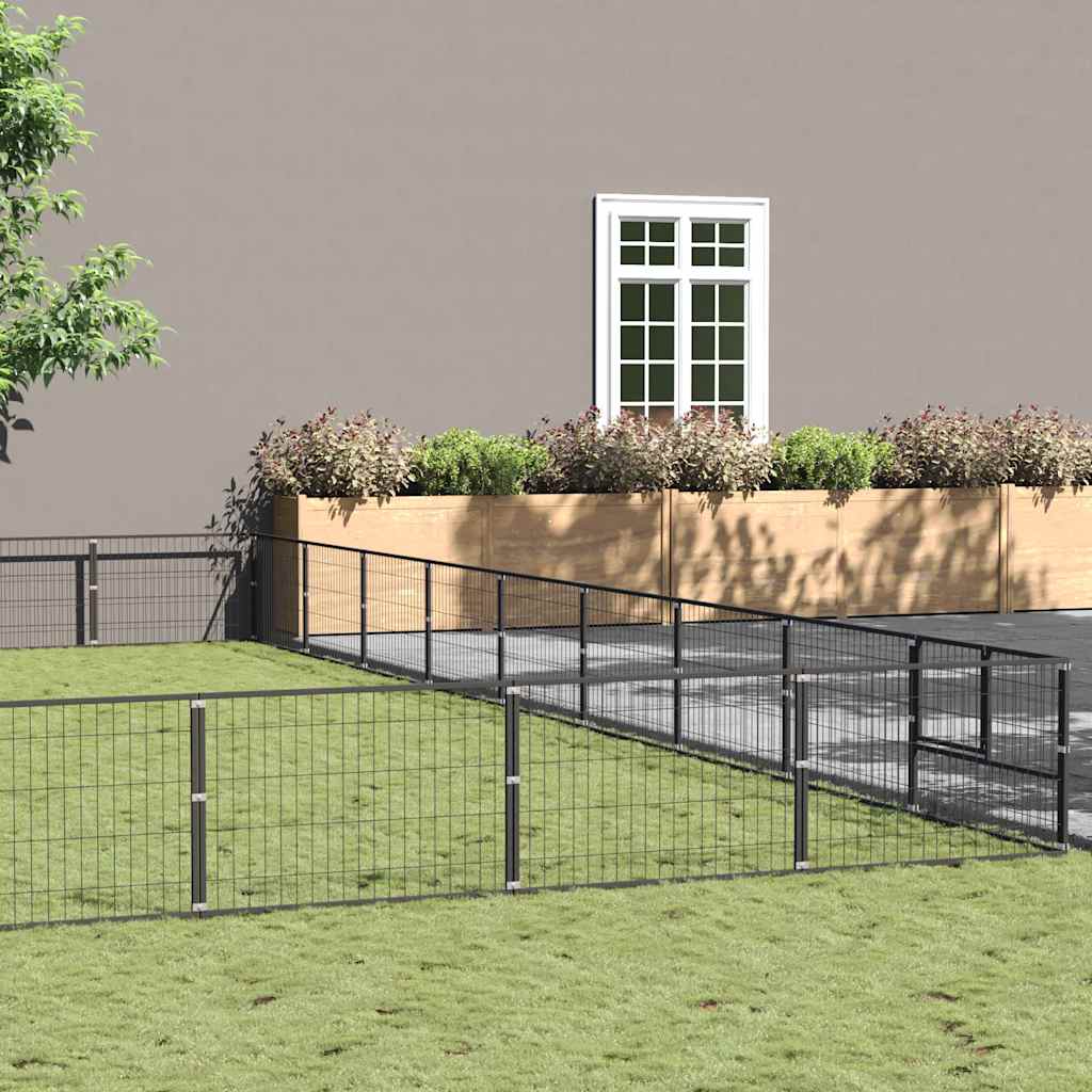 hundeløbegård 81 m² stål sort