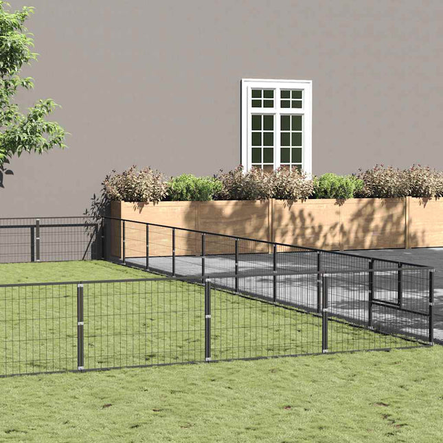 hundeløbegård 90 m² stål sort