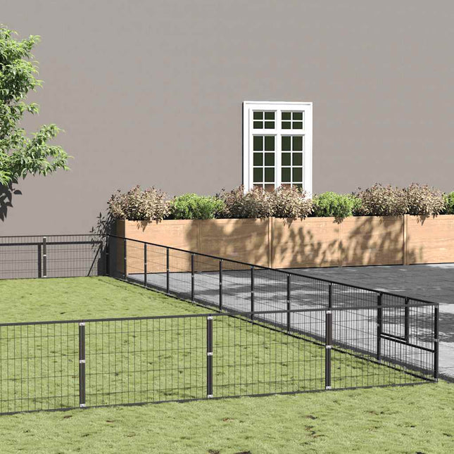 hundeløbegård 100 m² stål sort