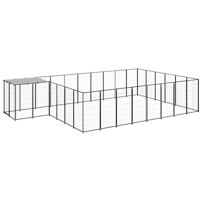 hundeløbegård 15,73 m² stål sort