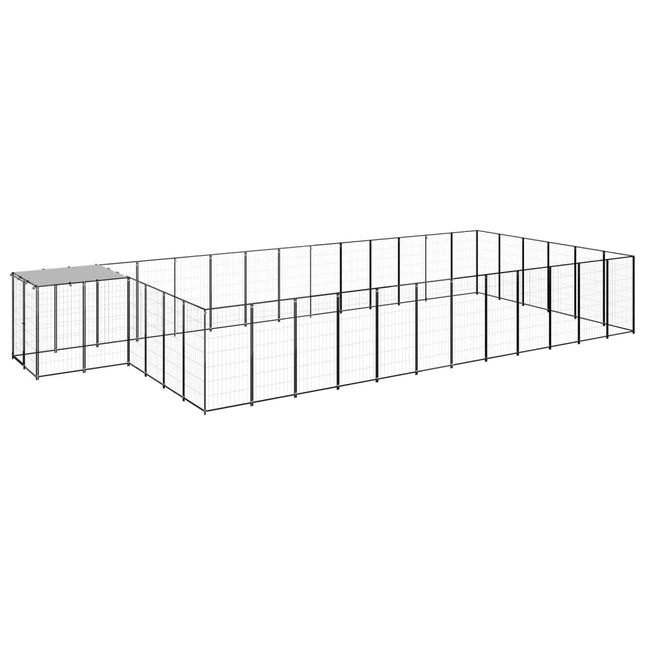 hundeløbegård 22,99 m² stål sort