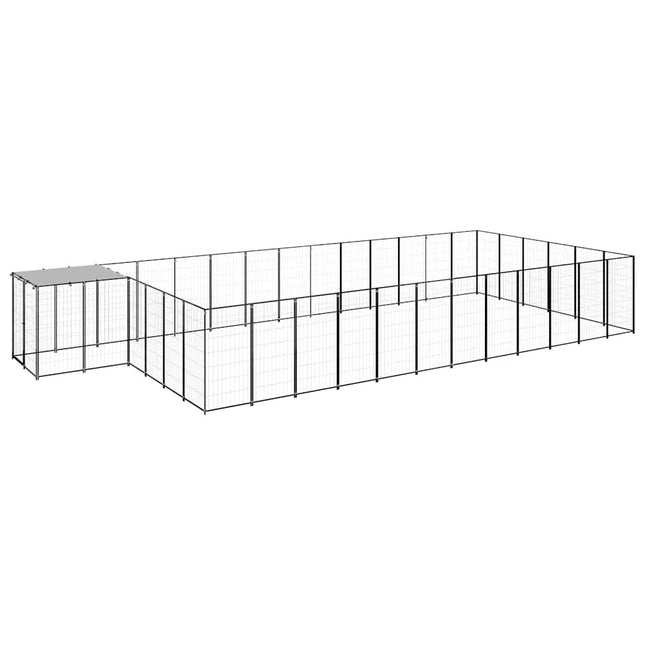 hundeløbegård 22,99 m² stål sort