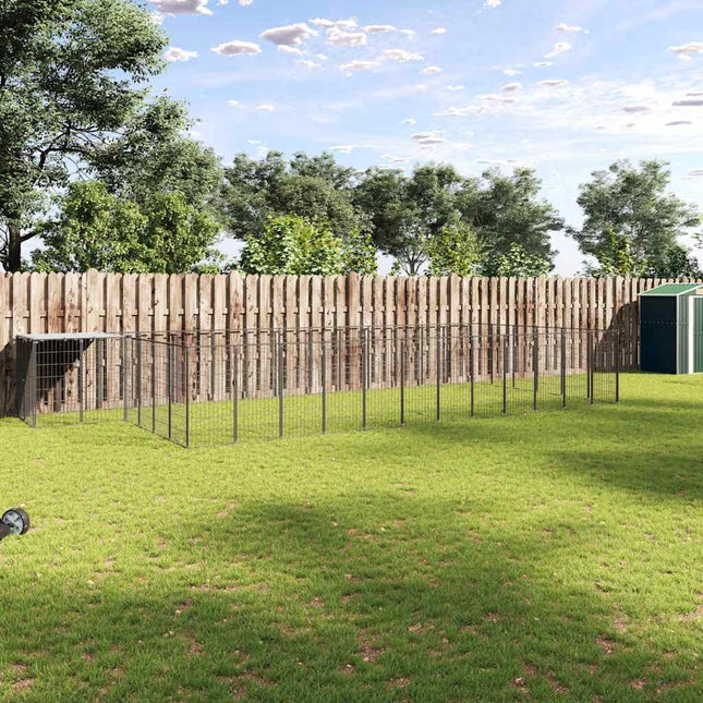 hundeløbegård 22,99 m² stål sort