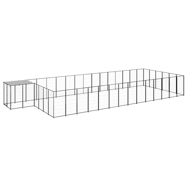 hundeløbegård 26,62 m² stål sort