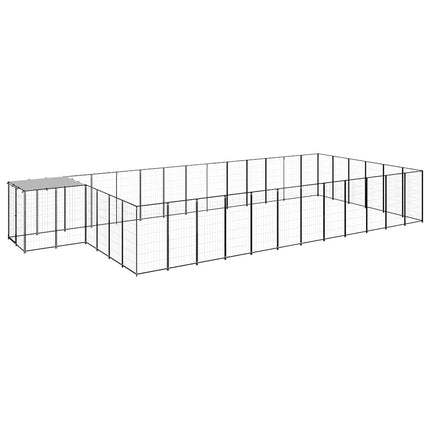 hundeløbegård 26,62 m² stål sort