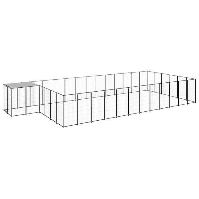 hundeløbegård 26,62 m² stål sort