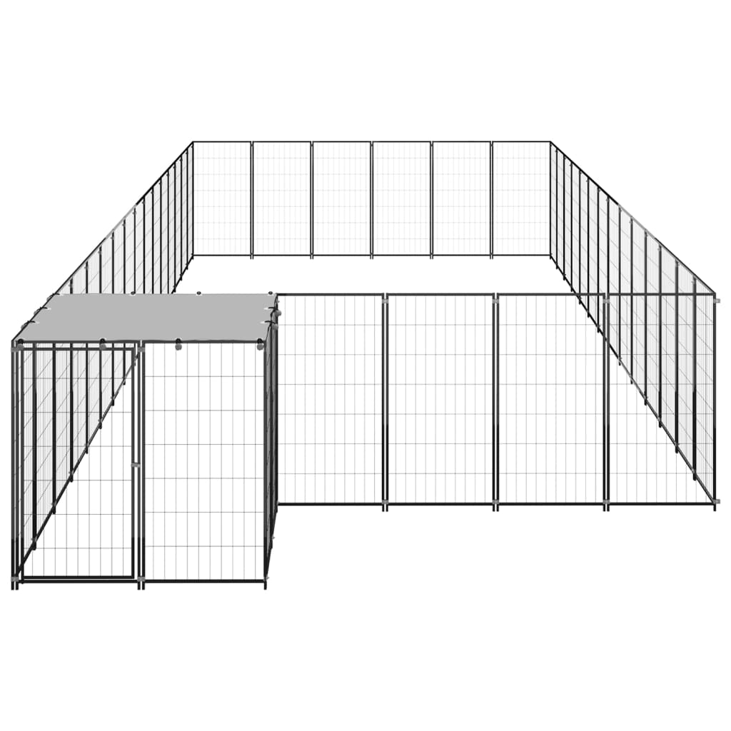 hundeløbegård 26,62 m² stål sort