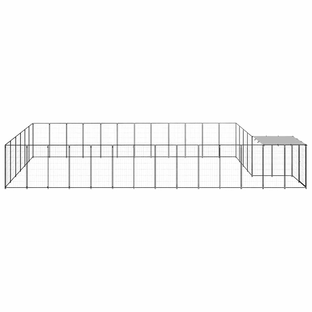 hundeløbegård 26,62 m² stål sort
