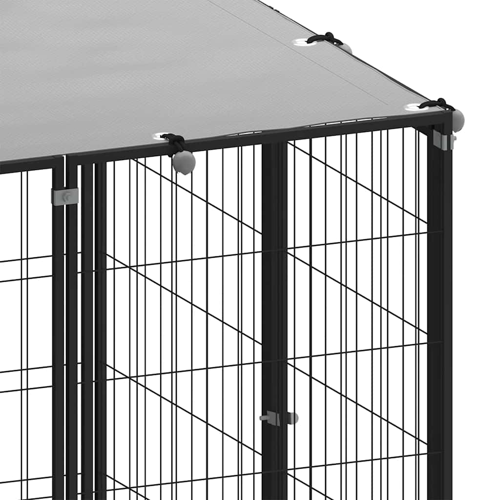 hundeløbegård 26,62 m² stål sort