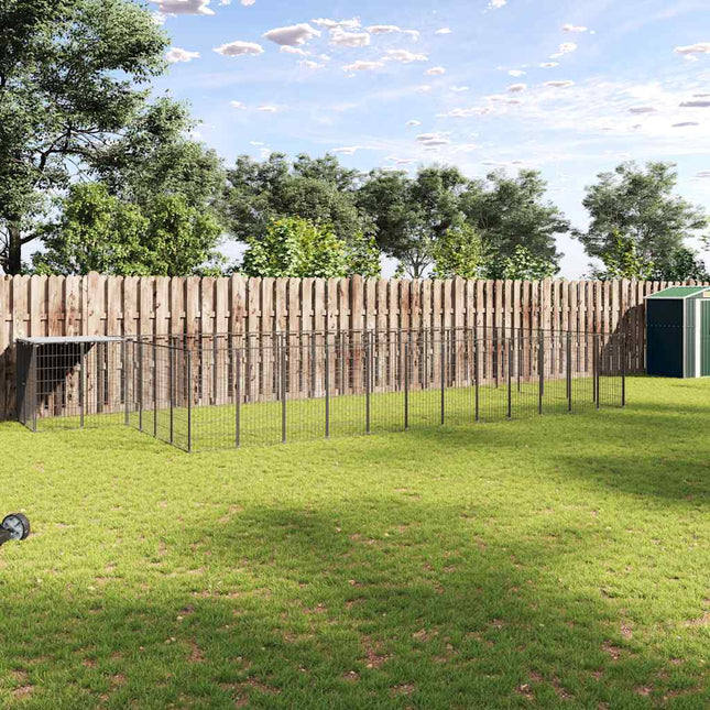 hundeløbegård 26,62 m² stål sort