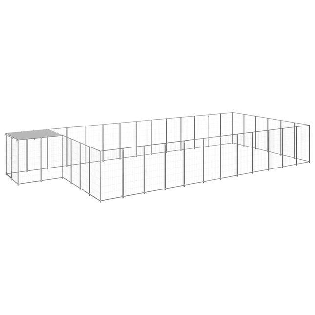 hundeløbegård 22,99 m² stål sølvfarvet