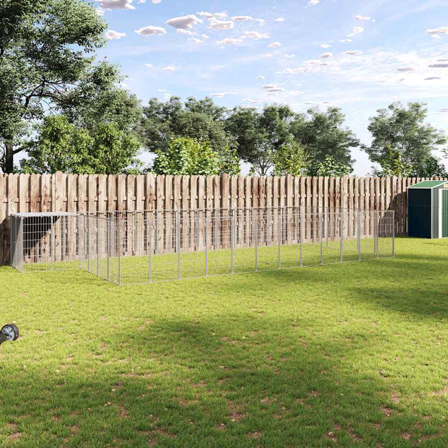 hundeløbegård 22,99 m² stål sølvfarvet