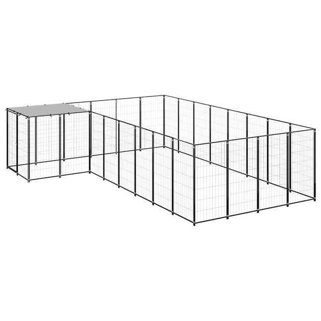 hundeløbegård 10,89 m² stål sort