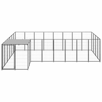 hundeløbegård 10,89 m² stål sort