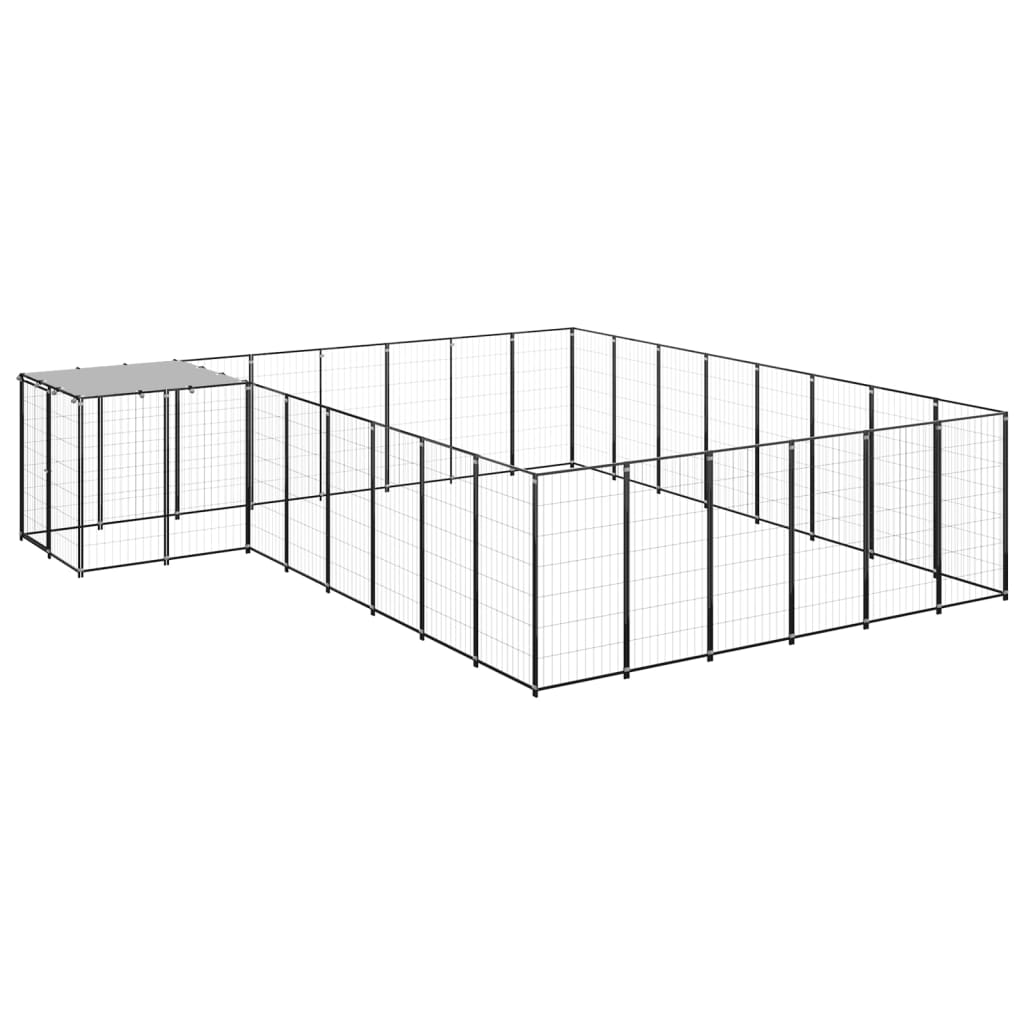 hundeløbegård 15,73 m² stål sort