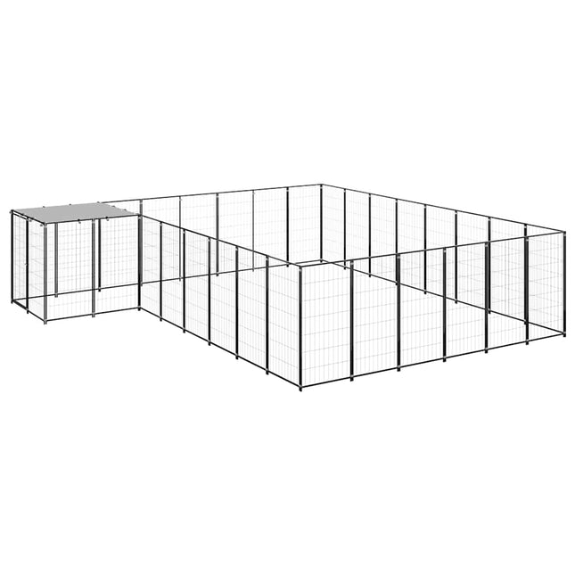 hundeløbegård 15,73 m² stål sort