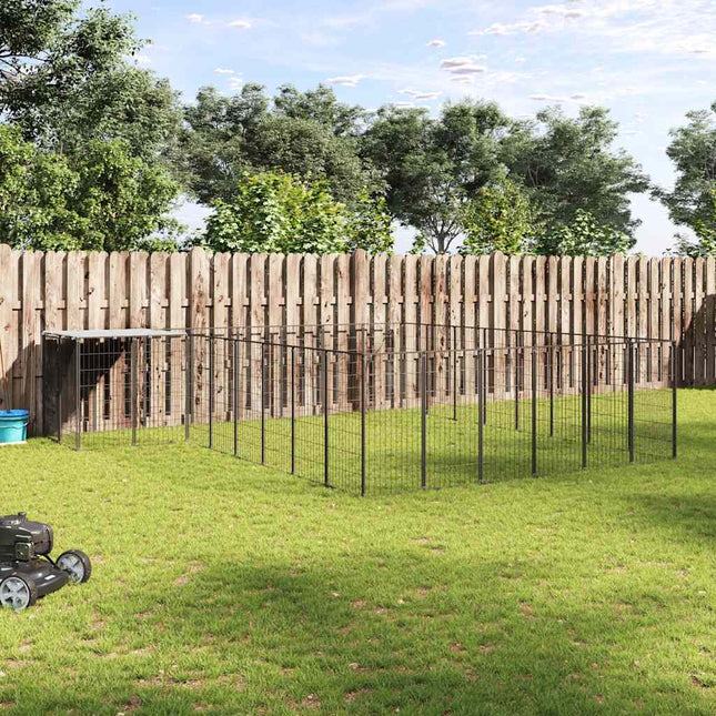 hundeløbegård 15,73 m² stål sort