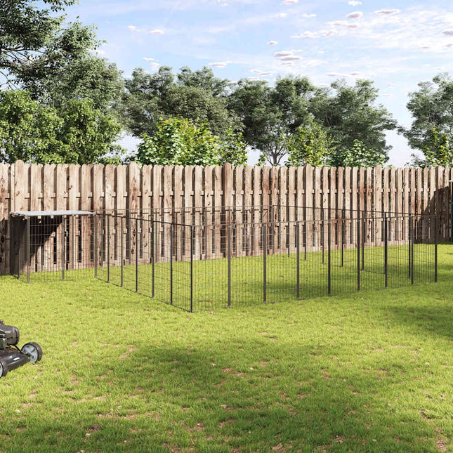 hundeløbegård 20,57 m² stål sort