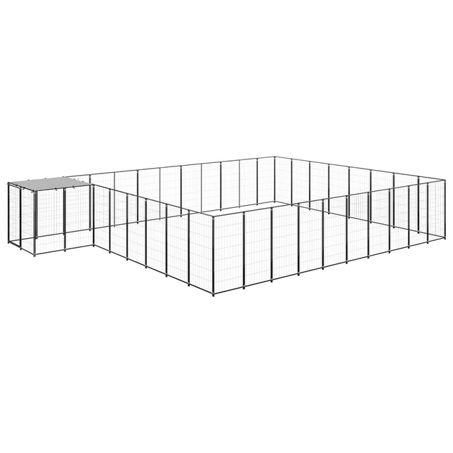 hundeløbegård 25,41 m² stål sort