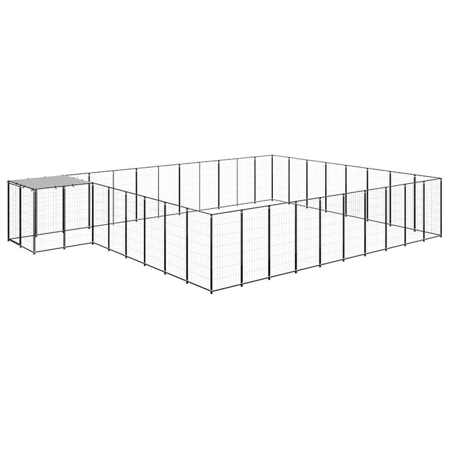 hundeløbegård 25,41 m² stål sort