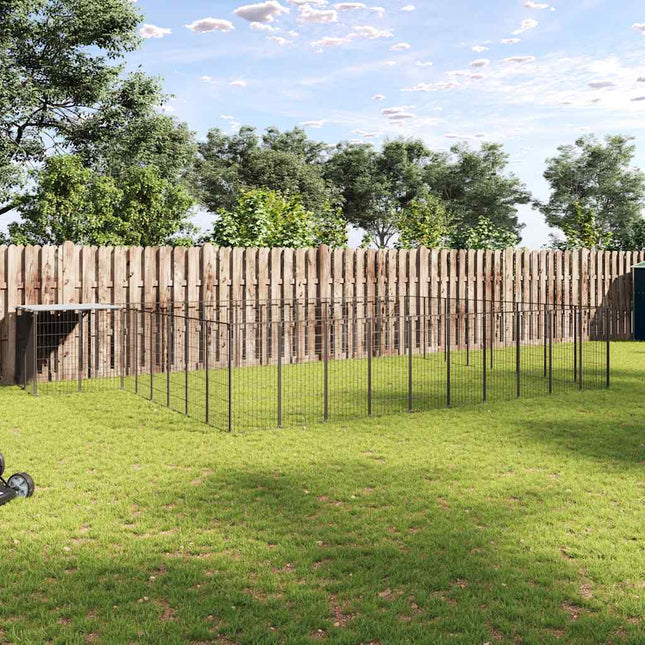 hundeløbegård 25,41 m² stål sort