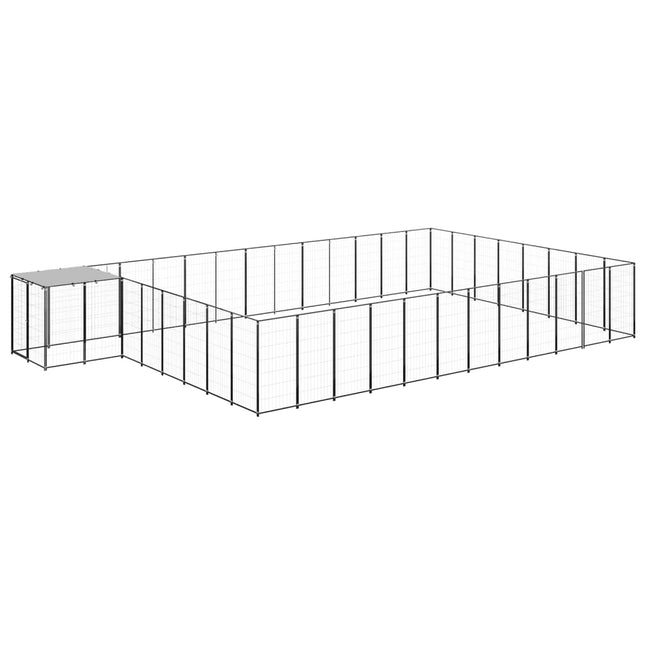 hundeløbegård 30,25 m² stål sort